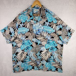 Caribbean Hawaiian Short Sleeve Button Up Men 2XL Tropical Shirt Resort Cruise